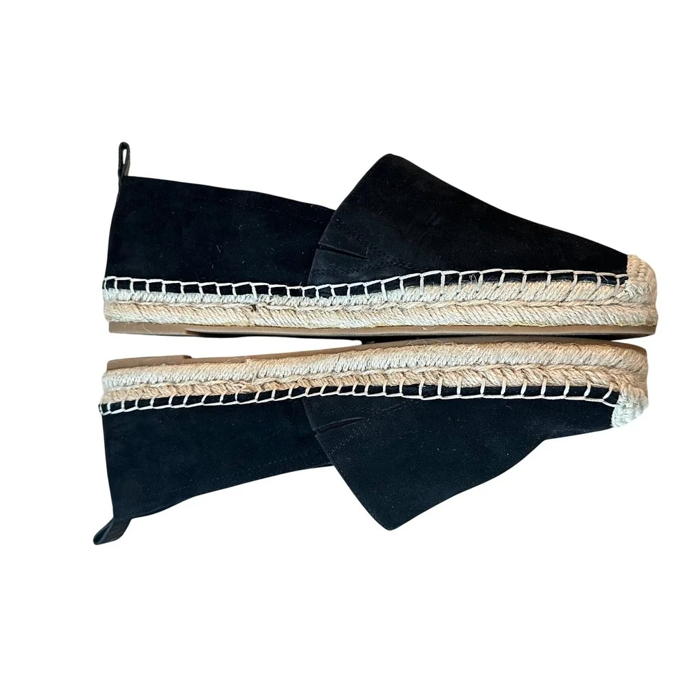 Sam Edelman Black Suede Espadrille Flats Slip On Loafers Size 8.5